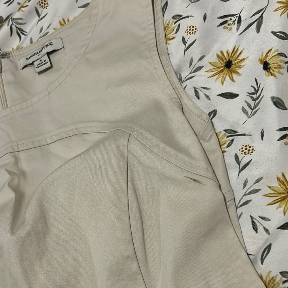 Banana Republic Cream Ruched Sheath Midi Dress - Picture 3 of 7